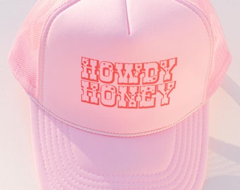 Western Howdy Honey Pink Trucker Hat