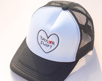Taylor Heart Embroidery Concert Tour Black Trucker Hat