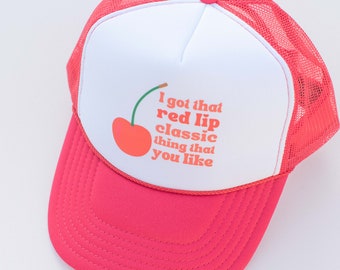 Taylor 1989 Cherry Red Lips Concert Tour Trucker Hat