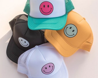 Kids Smiley Face Trucker Hat Cap