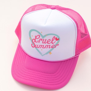 Kids or Adults Heather Pink White Taylor Cruel Summer Trucker Hat