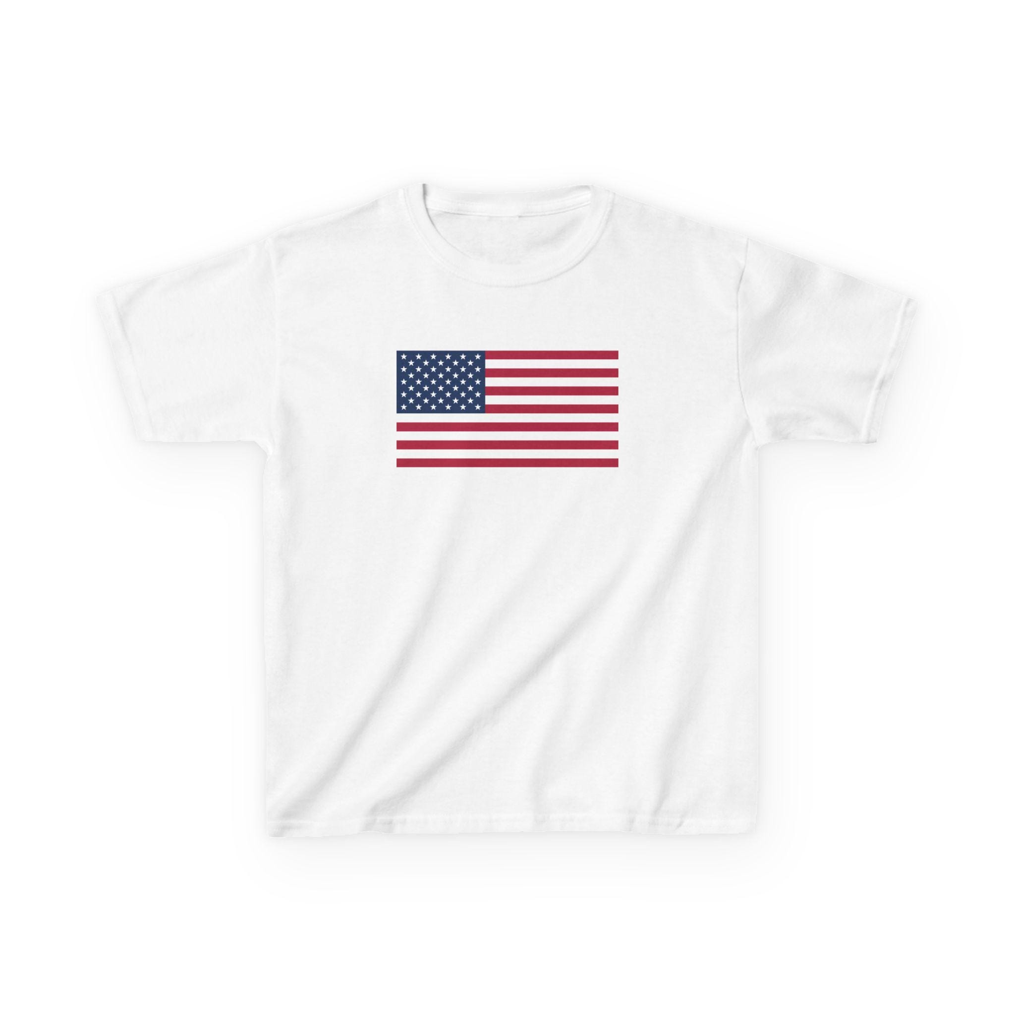 American Flag Kids T-Shirt USA Flag Tee, Patriotic Fourth of July