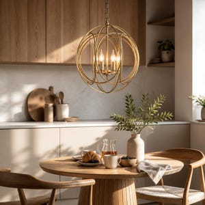 Modern Gold Globe Pendant Light Luxury LED Chandelier Ceiling Fixture Dining Bedroom Lighting Decor