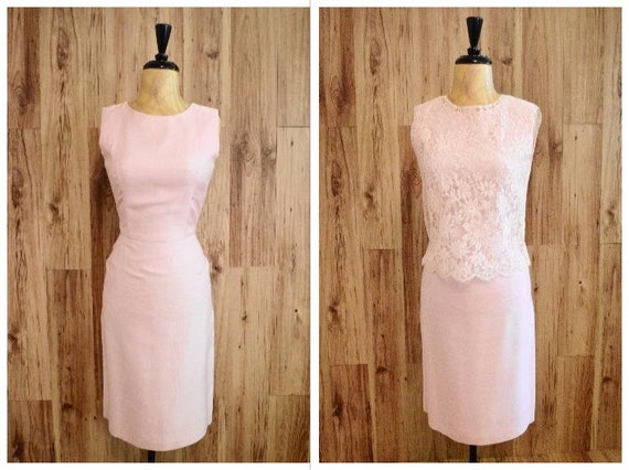 sheath dress with overlay