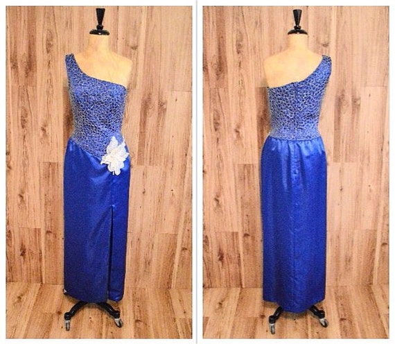 royal blue beaded dress