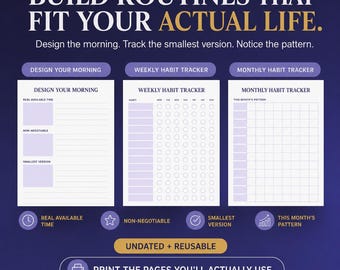 Personal Growth Bundle, Goal Workbook, Affirmation Cards, Morning Routine Tracker (PDF Download)
