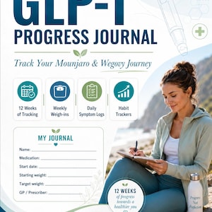 GLP-1 Fortschrittstagebuch PDF - 12-Wochen-Tracker für Mounjaro Wegovy Ozempic Benutzer UK