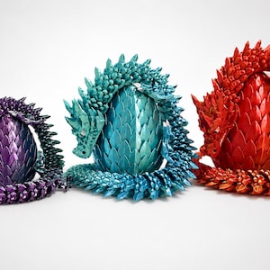 3D-utskriven ledad drake och drakeägg, kristalldrake-fidgetleksak, flexibel drakefigur, födelsedagspresent, sensorisk leksak, present till barn