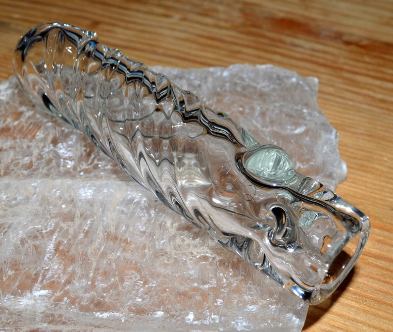 Heady Twisted Ice Pinch Chillum Handblown Glass Made to Order image 2