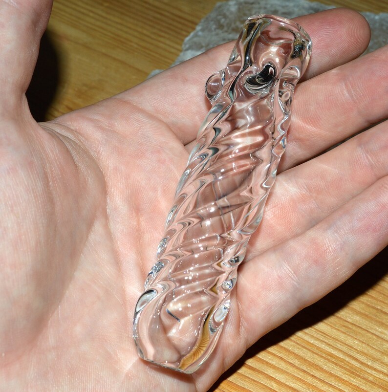 Heady Twisted Ice Pinch Chillum Handblown Glass Made to Order image 4