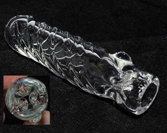 Heady Twisted Ice Pinch Chillum - Handblown Glass - Made to Order