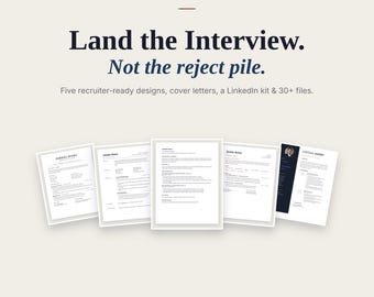 Modern Resume Template Word Google Docs Pages | ATS Friendly CV + Cover Letter | Executive & Professional Resume Bundle | 6 Industries