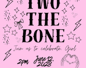 Invitación al segundo cumpleaños de Bad Two The Bone