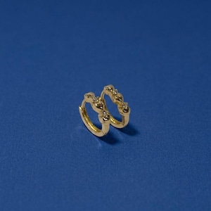 18K Solid Gold Heart Huggie Earrings with CZ, Dainty Gold Heart Hoop Earrings for Her, Romantic Small Gold Hoops, Delicate Valentine Gift
