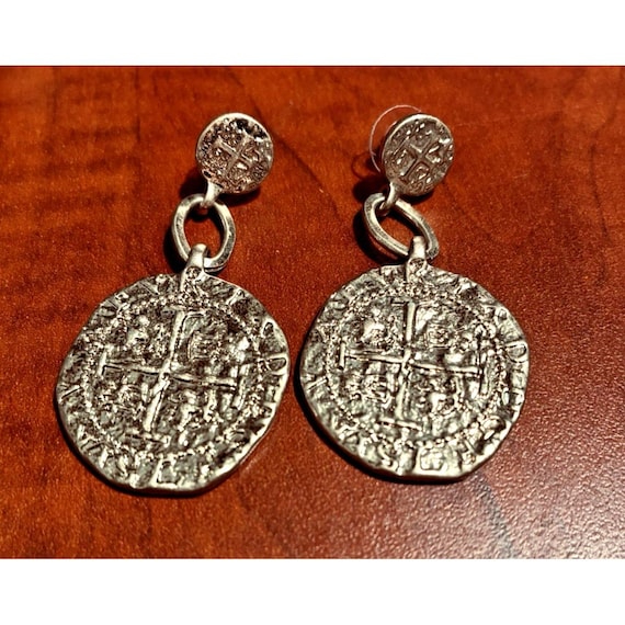 Earrings-Repro Pieces of Eight-Repro Spanish Colonial Coins-Repro Spanish Reales