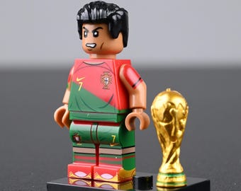 Cristiano Ronaldo CR7 Portugal Fußball Minifigur, Lego-Kompatible Figur
