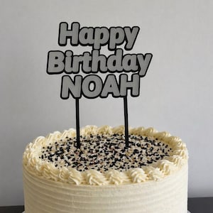 Custom Birthday Cake Topper, Personalized Name Cake Topper, Happy Birthday Cake Decoration, Birthday Party Decor, Custom Cake Sign