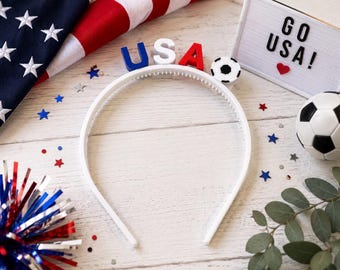 USA Soccer Headband | World Cup Fan Headband | USA Game Day Hair Accessory | Custom Soccer Gift | Team USA