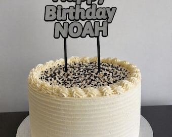 Custom Birthday Cake Topper, Personalized Name Cake Topper, Happy Birthday Cake Decoration, Birthday Party Decor, Custom Cake Sign