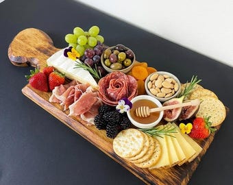 Handmade Maple Charcuterie Board | Rustic Serving Board for Two (18" L)