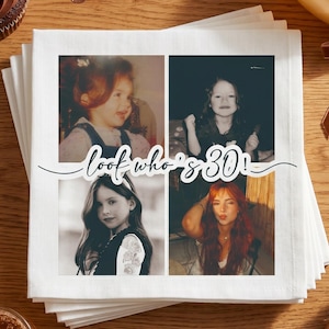 Gepersonaliseerde verjaardagsservetten met foto | Cocktailservetten met tekst voor een verjaardagsfeestje | Verjaardagsservetten voor alle leeftijden