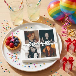 Custom Birthday Napkins with photo | Personalized Cocktail Napkins with Text for Birthday Party | Happy Birthday Napkins For All Ages image 3