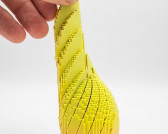 Minecraft Inspired Spiral Twist Fidget Egg | 3D Printed Pixel Easter Egg Toy | Desk Decoration & Sensory Widget | Original Rotating Slide