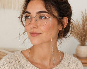 Minimalist Beaded Eyeglass Chain, Stylish Glasses Holder Necklace, Anti Slip Eyewear Chain, Women Gift, Optical Accessory, Gift Box