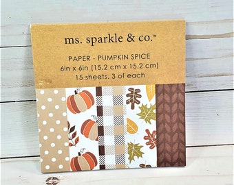 FALL AUTUMN SCRAPBOOK PAPER 6X6 STACK CARD MAKING CRAFTS LOT