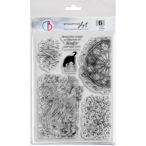 Jeu de tampons transparents Ciao Bella Wizard Academy « 6 x 8 » Enchantements, Fournitures créatives, Tampon Magic Fantasy, Fabrication de cartes, Tampon Ciao Bella Magic Cat