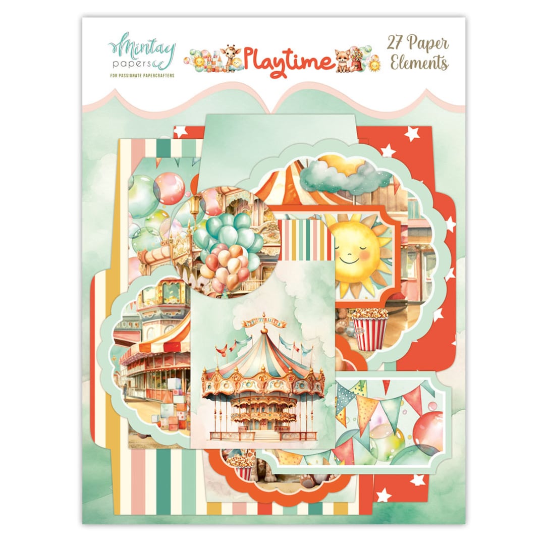Playtime Label Mintay Playtime Tags,embellishments ,card Making,wedding Baby Forest ...