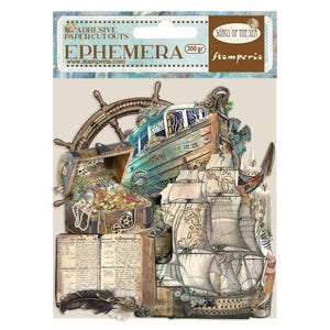 Stamperia Lieder des Seeschiffs und der Elemente Ephemera, Bastelbedarf, Kartenherstellung, Scrapbook-Verzierungen Nautisches Steampunk Ephemera