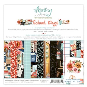 Mintay Schultage 6 "x 6" Papierblock, Kartenherstellung, Bastelbedarf, Collage, Schulpapier, Schuldekorpapier, Premium-Papier, Mintay 6x6 Papier