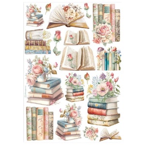 Stamperia A4 rijstpapierboeken, knutselspullen, kaarten maken, scrapbooking, decoupagepapier, rijst bloemenrozen shabby chic, mixed media collage