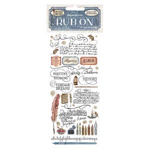 Stamperia Vintage Bibliothek Rub-On Kalligraphie, Bastelbedarf, Kartenherstellung, Scrapbooking, Collage, Bibliothek Rub-On, Stamperia Aufkleber, Transfer