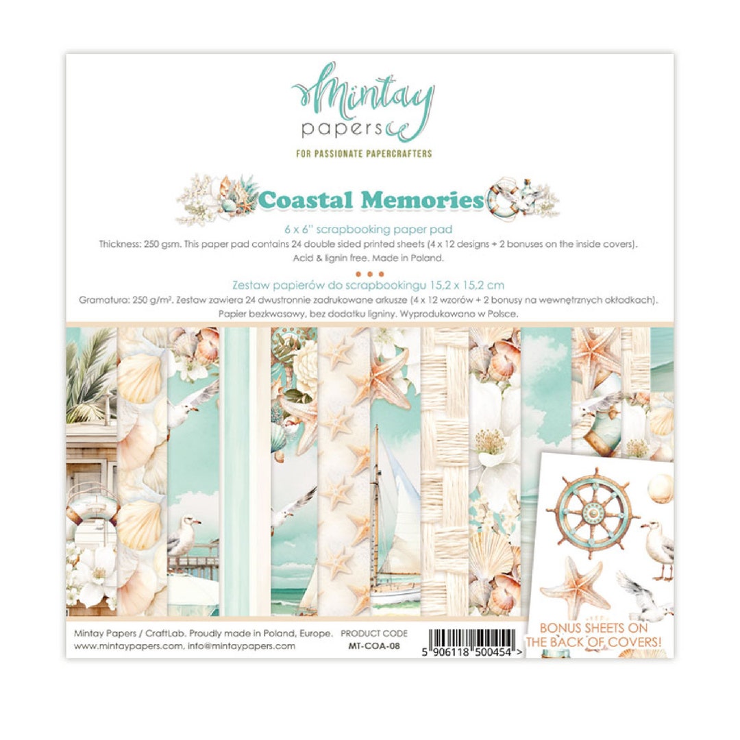 Mintay Coastal Memories Paper Pad: 6x6 Scrapbook, Card Making - Etsy