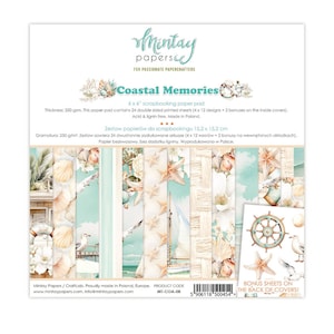 Mintay Coastal Memories 6" x 6" Paper Pad,Card Making,Craft Supplies,Summer,Sea ,Nautical Designs Double Side Paper ,Mintay Spring Paper Pad
