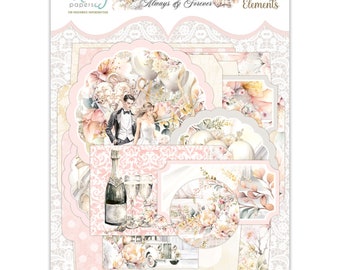 Mintay Always & Forever Tags,Embellishments ,Card Making,Craft Supplies,Wedding Floral Tags Labels Couples Mintay Tags Elements Floral