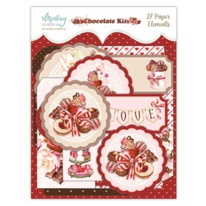 Mintay Chocolate Kiss Tags-elementen, Ambachtelijke benodigdheden, Scrapbookingtags, Valentijn, Chocolade Die Cuts, Valentijn, Sweet Tags Etiketten, Papieren kaarten