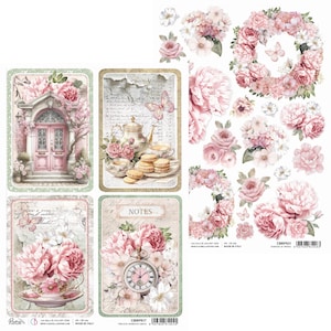 Ciao Bella Timeless Memories A4 Papier de riz, Fournitures créatives, Papier oiseaux floraux et roses, Fabrication de cartes, Papier de découpage Roses printanières, Papier de scrapbooking