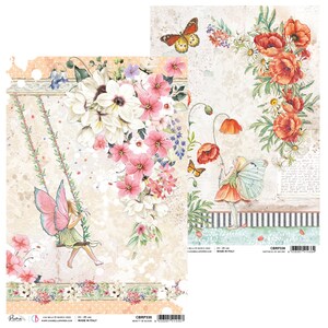 Ciao Bella Enchanted Land A4 Papier de riz, Fournitures créatives, Collage, Fabrication de cartes Ciao Bella Floral Fairies Papier Plantes Papier de découpage fantaisie
