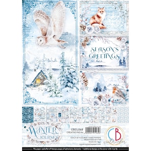 Ciao Bella Winter Journey A4 Ensemble de papiers de scrapbooking, Fournitures créatives Papier de forêt d'hiver, Collage, Fabrication de cartes, Étiquettes, papier d'hiver Nouveau Ciao Bella