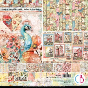 Ciao Bella Majestic Dream 30,5 x 30,5 cm (30,5 x 30,5 cm) Ensemble de papier pour scrapbooking, Fournitures créatives, Papier floral, Fabrication de cartes, Fond de papier décoratif