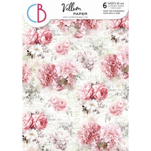 Ciao Bella A4 velijnpapier patronen, ambachtelijke benodigdheden, bloemen vogels rozen papier, kaarten maken, bloemen romantiek patronen achtergrond, patronen papier