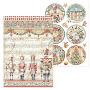 Stamperia Der Nussknacker A4 Reispapier, Bastelbedarf, Decoupage Papier, Noel Stamperia Verzierungen, Weihnachts Stamperia Reispapier