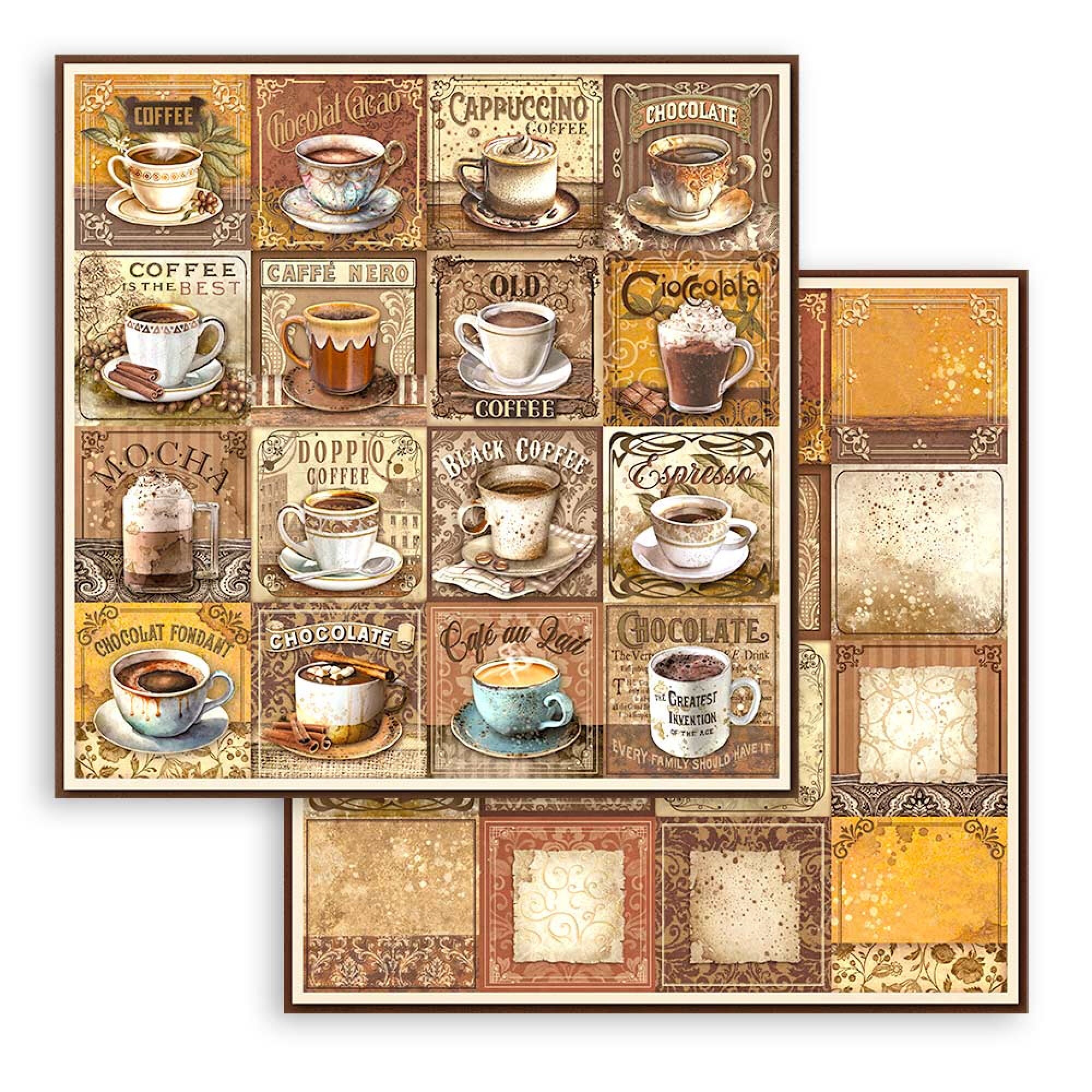 Stamperia Coffee and Chocolate 12 x 12 Double Side Paper Pad