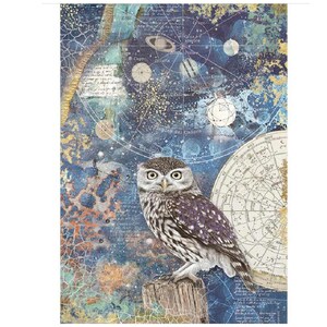 Stamperia Cosmos Rice Paper A4 Wolf and Moon,collage,card Making,craft ...