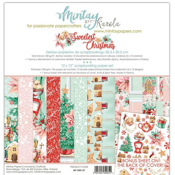 Christmas Xmas Scrapbook Card Pads 12x12 24 Sheets Double Sided 240 gsm