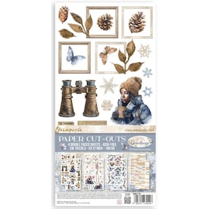 Stamperia Dewdrops Paper Cut-Outs ,Craft Supplies,Embellishments,Scrapbook Assorted Die Cuts Winter Snowflake Bird Die Cuts Paper Stamperia