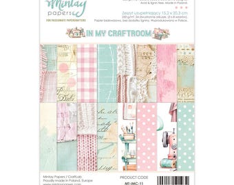 Mintay In My Craftroom 6" x 8" Paper Pad,Card Making,Craft Supplies,Collage Patterns,Double Side Paper Backgrounds Scrapbook Paper Craft